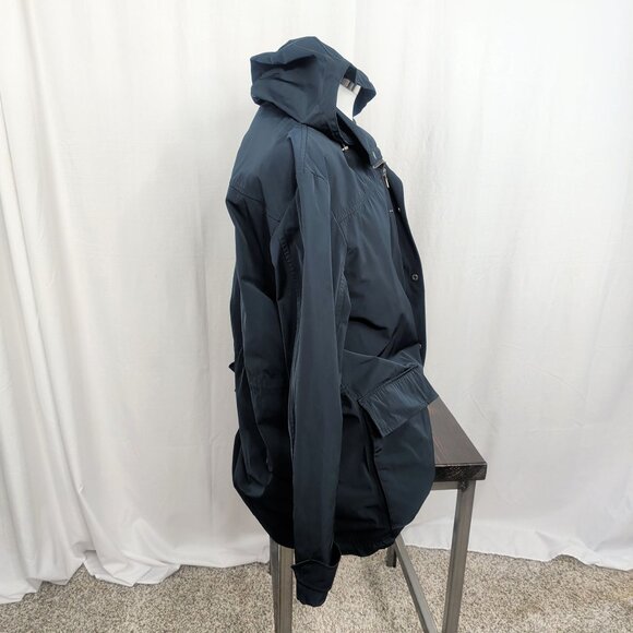 Cole Haan Rain Coat Jacket Medium Blue Hood - Picture 6 of 12